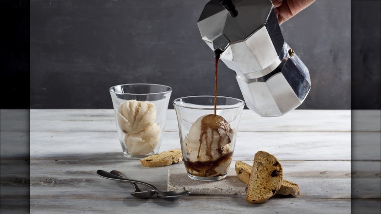 affogato being prepared