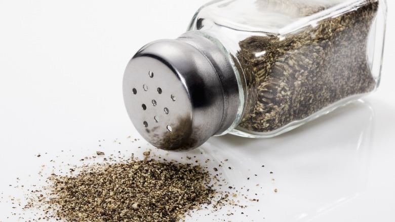 Spilled pepper shaker