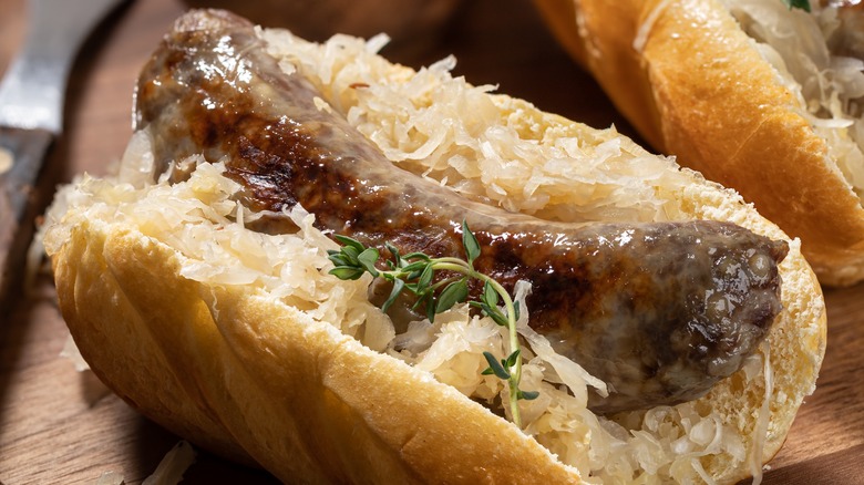 bratwurst on a bun