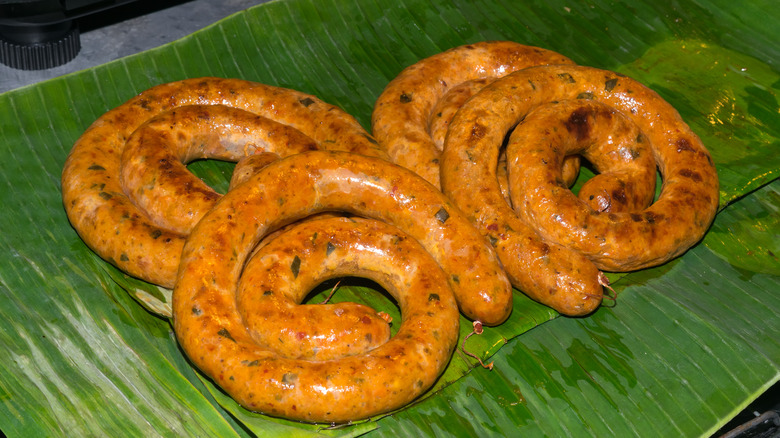 grilled sai ua sausage