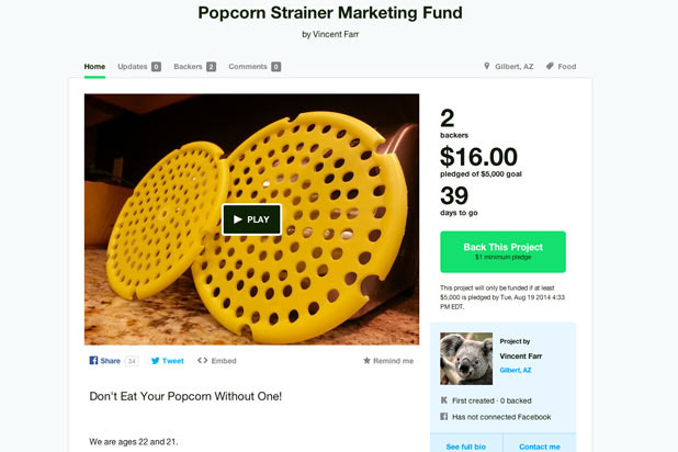 Popcorn Strainer Marketing Fund