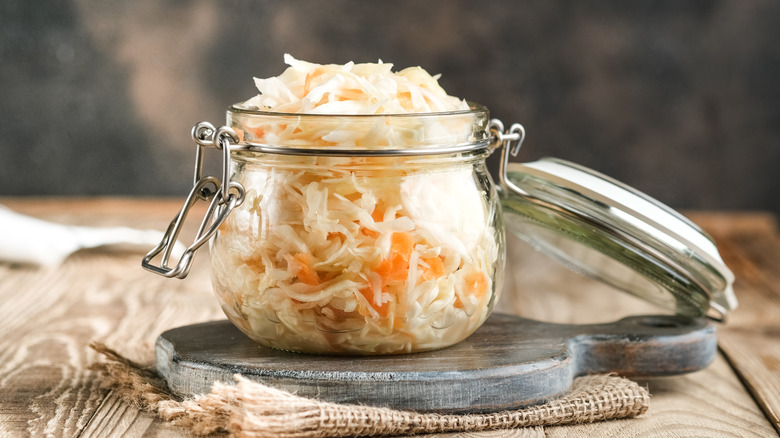 Jar of sauerkraut