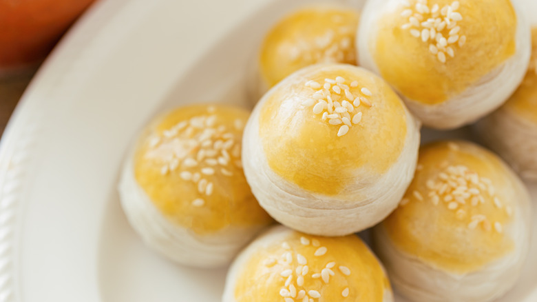 plate of chinese pastries