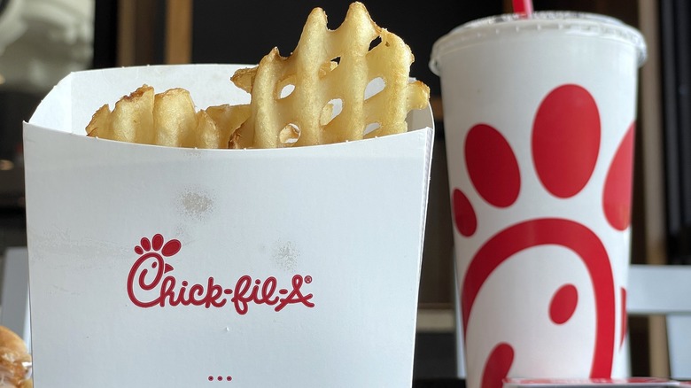 Chick-fil-A fries and drink