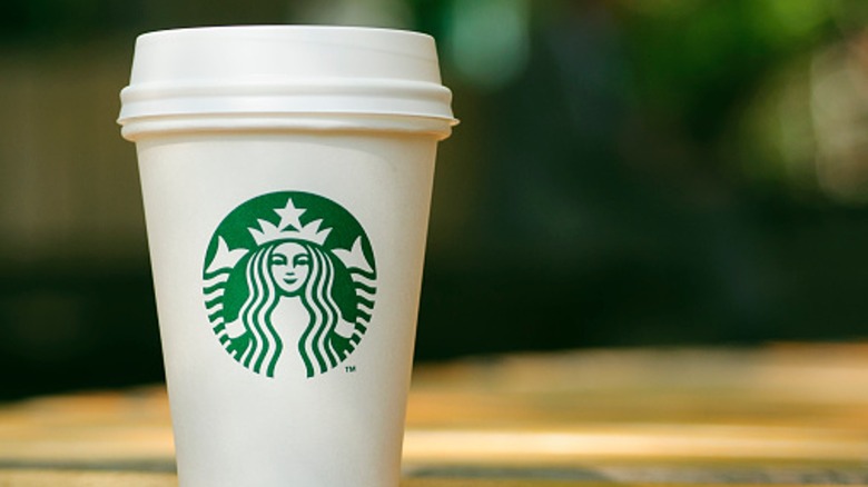 Starbucks coffee cup with logo