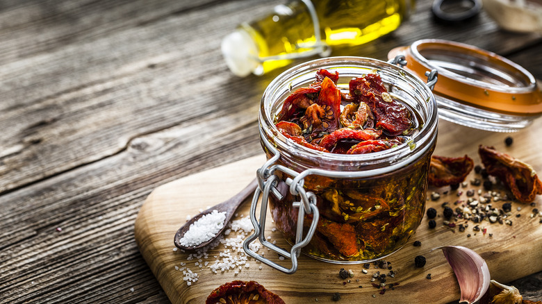 Jar of sun-dried tomatoes