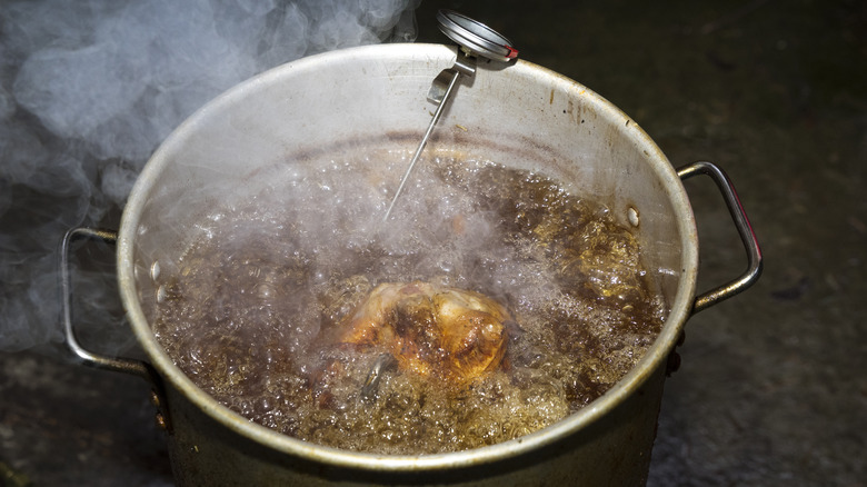 Deep frying a turkey