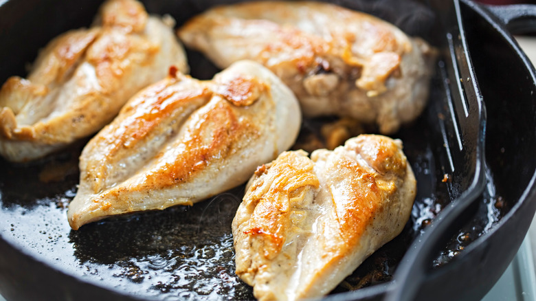 chicken breasts in pan