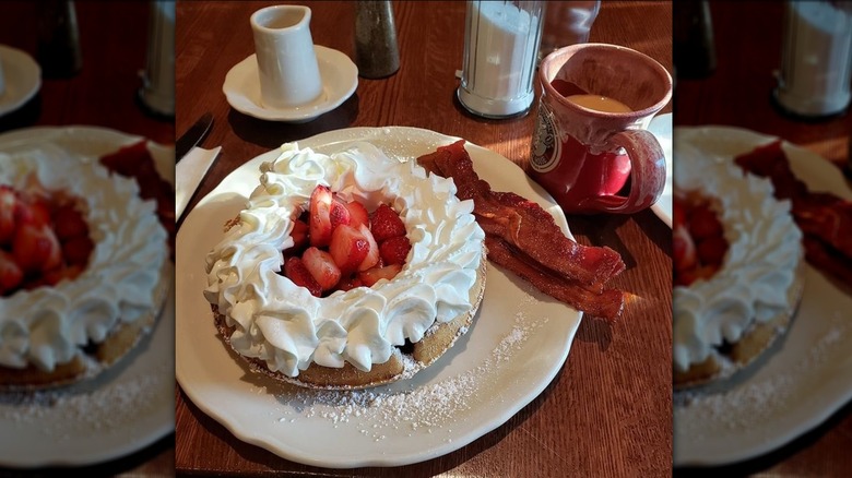 Strawberry whipped cream pancakes