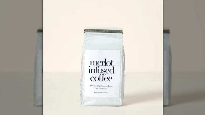 Bag of merlot-infused coffee