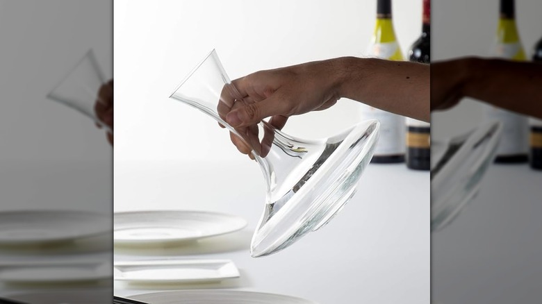 Riedel Ultra Decanter in hand