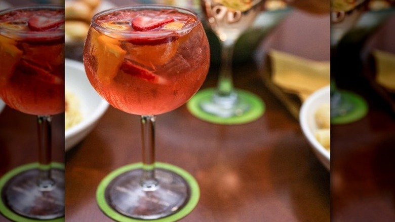 watermelon sangria in glass