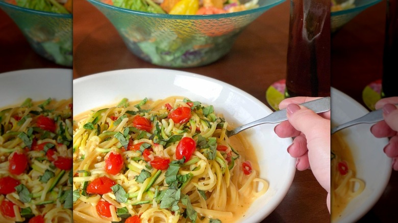 Olive Garden spiralized veggie pasta