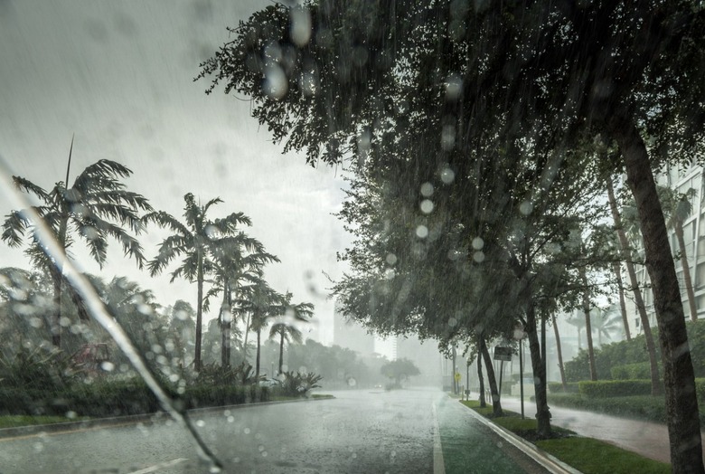 Wait out a rainstorm in the car