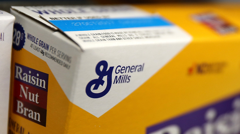 General Mills logo on cereal box