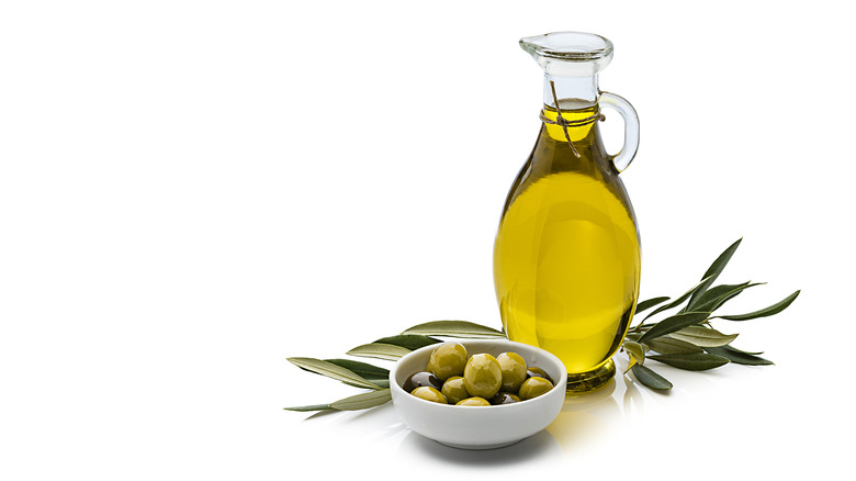 Olive oil in a bottle