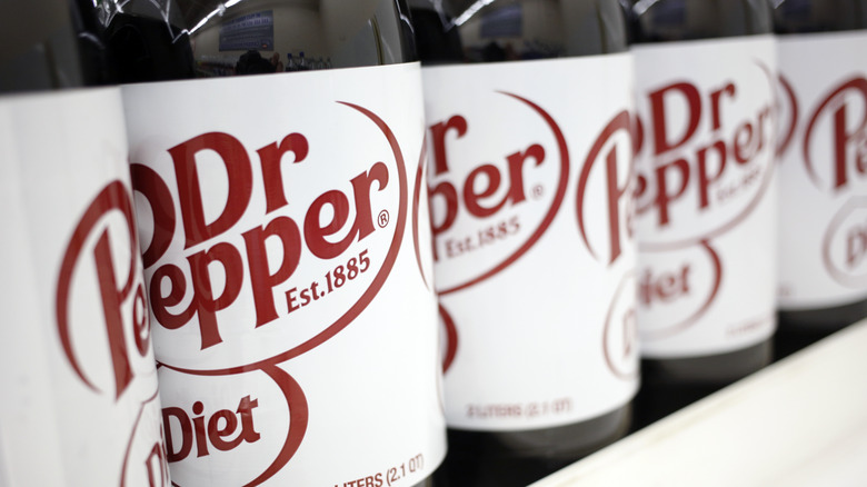 row of diet dr pepper