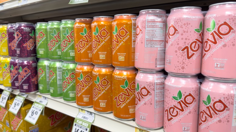 zevia cans on shelf