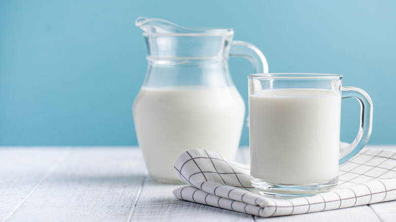 Cow's milk in a jug