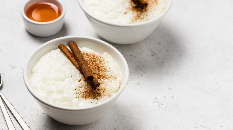 Bowls of rice pudding