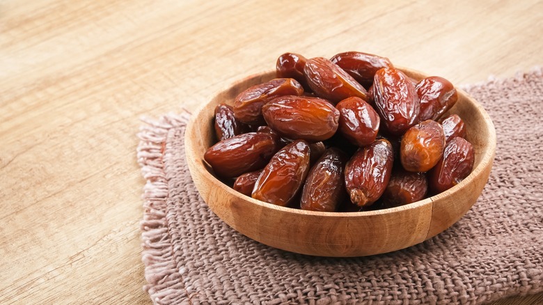 Bowl of pitted dates