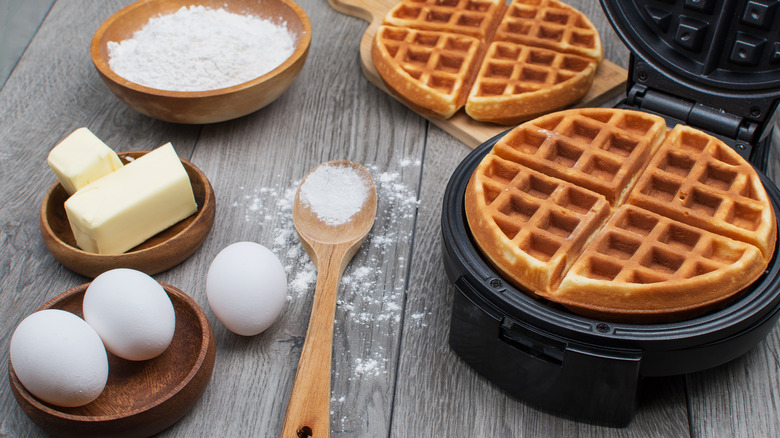 ingredients for making waffles