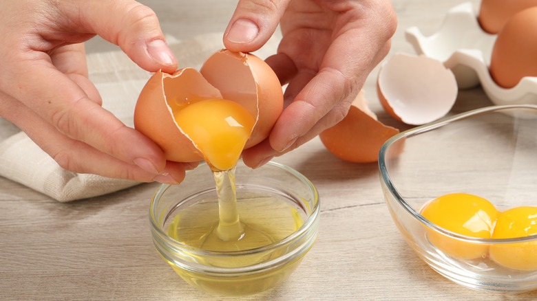 separating egg whites and yolks