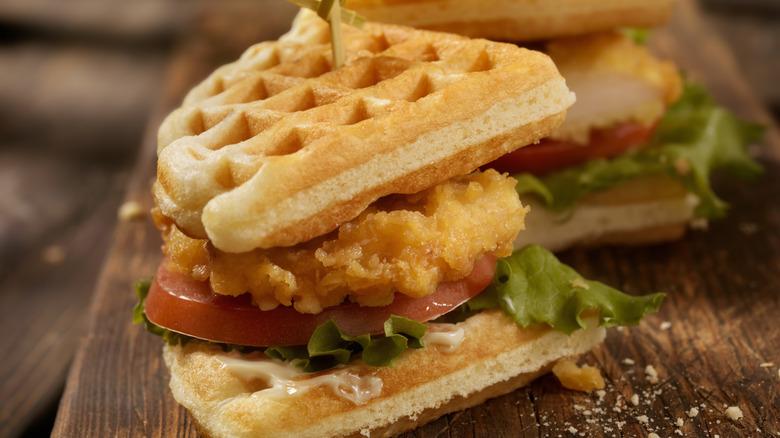 waffle chicken sandwich