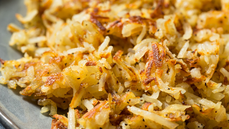 Hash browns on plate