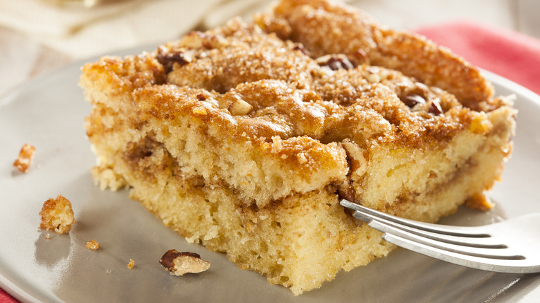 Coffee cake and fork