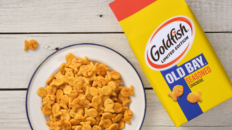 Old Bay Seasoned Goldfish in bowl