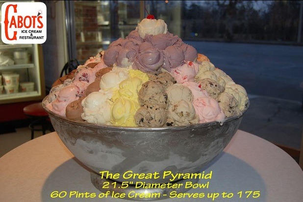 The Great Pyramid Sundae — Cabot's Restaurant, Newton, Mass.