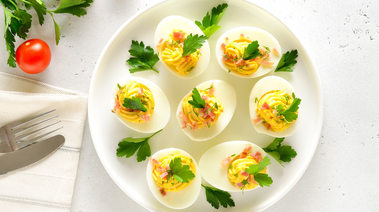 parsley deviled eggs