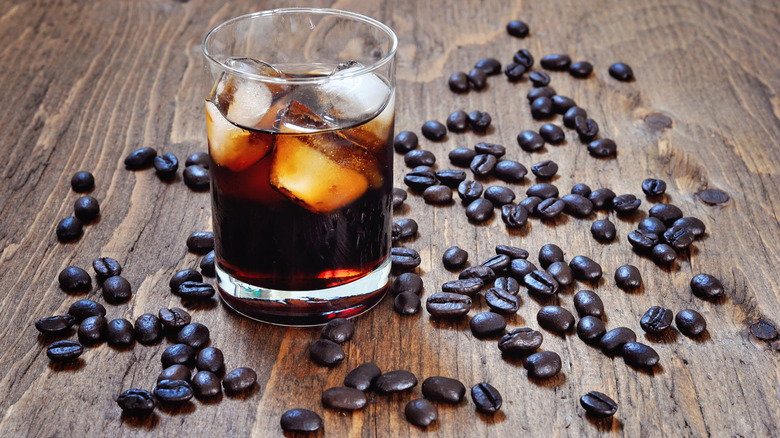 Kahlua and coffee beans