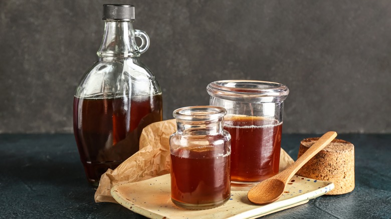 jars of maple syrup