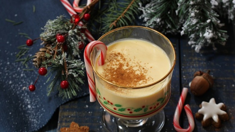 peppermint cane in eggnog