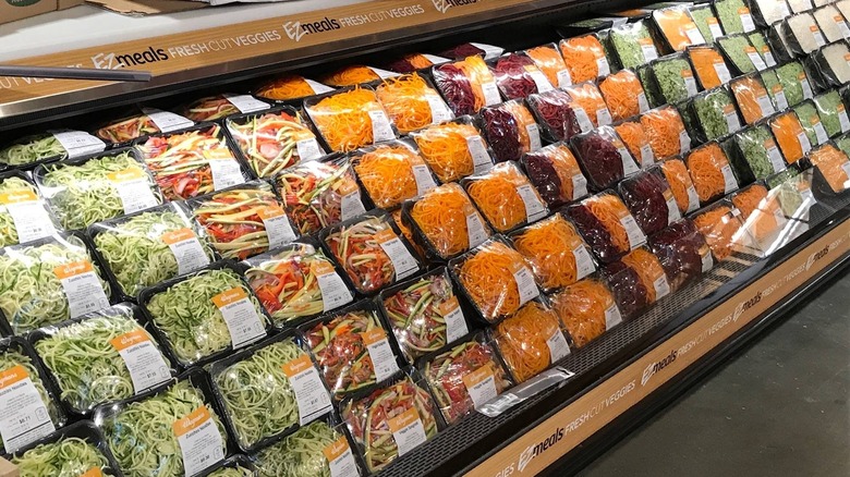 Pre-cut vegetable packages at Wegmans