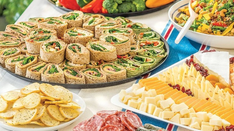 platters of appetizers on table