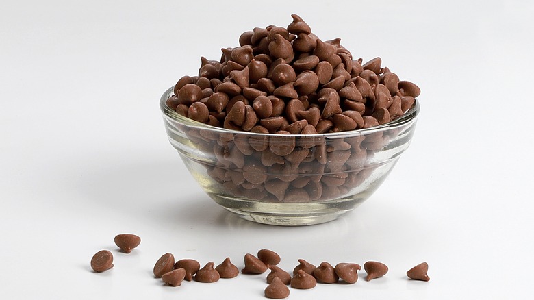 bowl of chocolate chips