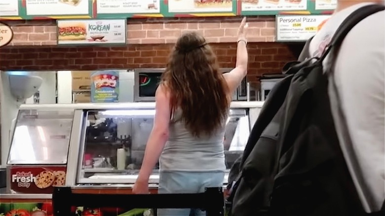 Woman angry at Subway