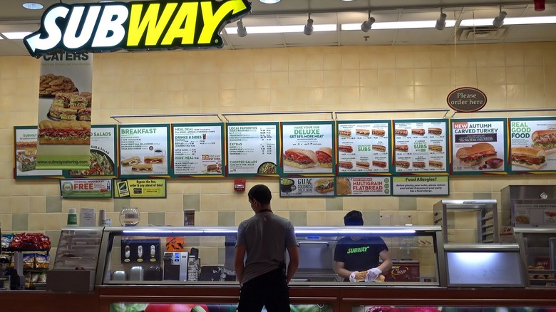 Subway counter and menu