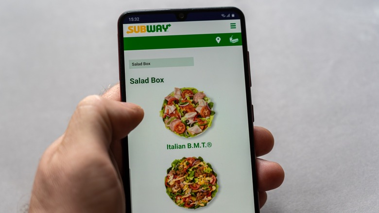 Ordering salad on app