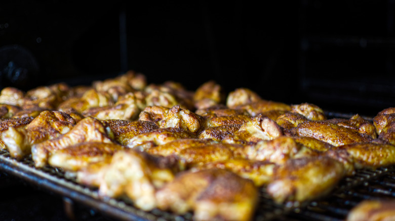 Chicken wings on smoker