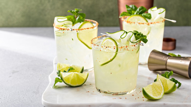 tequila and lime glasses