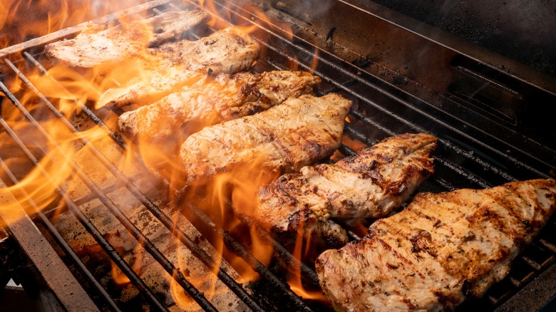 chicken breasts on grill