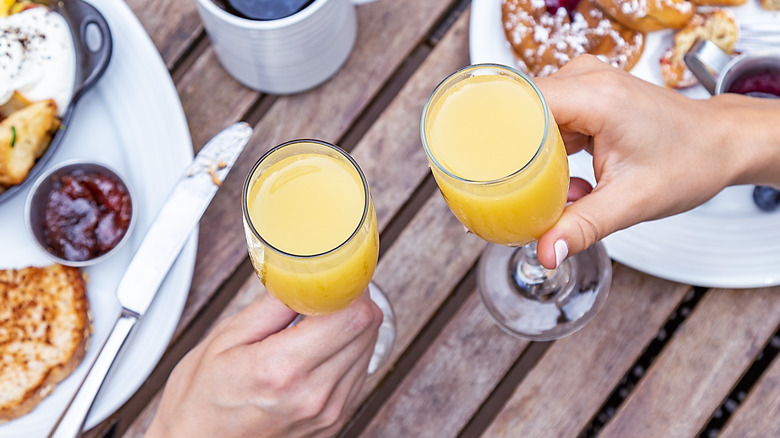 mimosa glasses at brunch