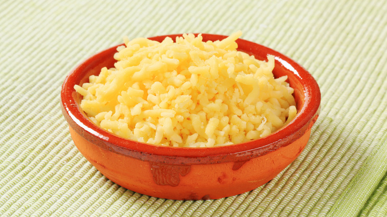 bowl of shredded cheese