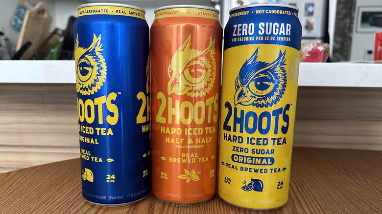 2 Hoots iced tea regular and zero sugar