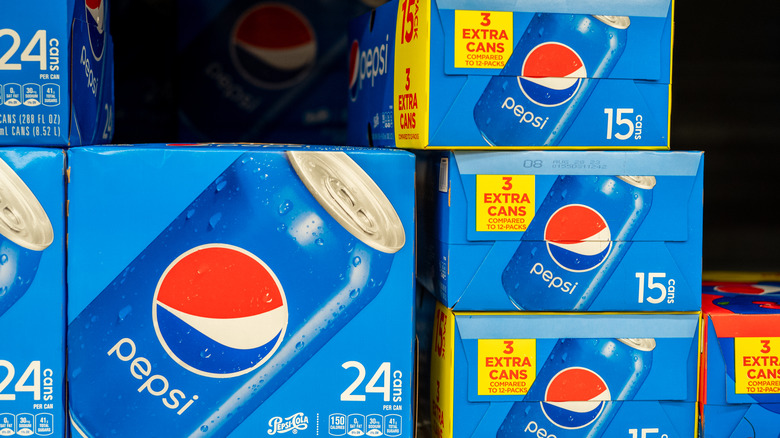 Boxes of Pepsi