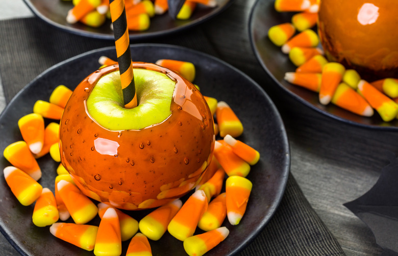 Candy corn caramel apples